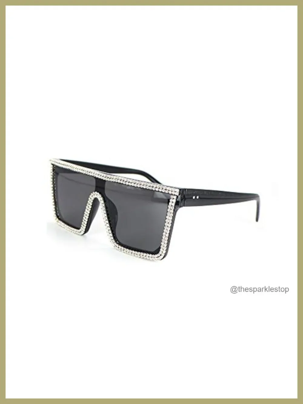 Oversized Square Rhinestone Sunglasses UV400 Non-Polarized